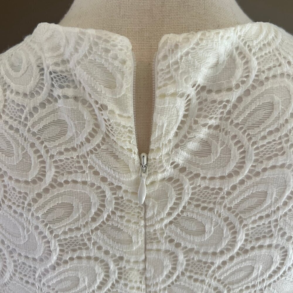 NWT Christopher & Banks Cream Lace Sleeveless Party Dress, Lined, Size 16 - Picture 6 of 16